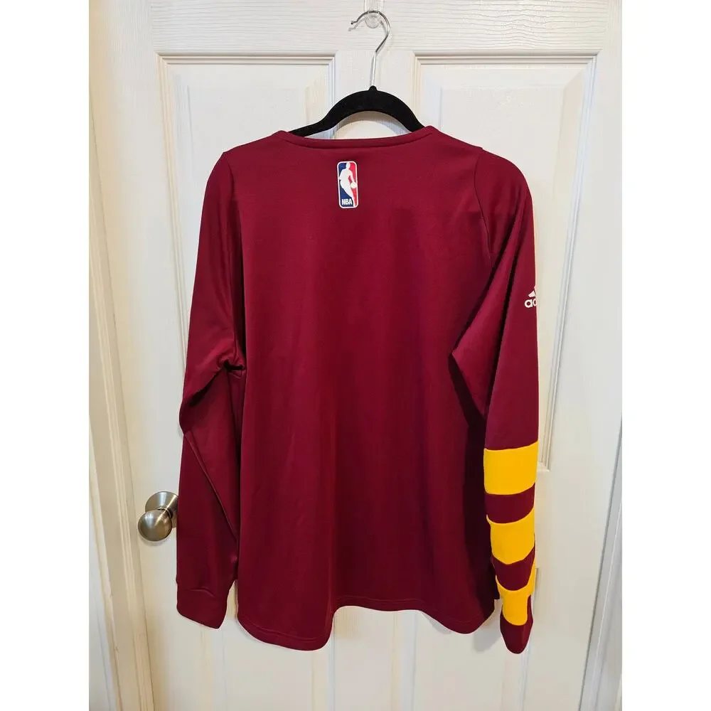 Adidas Cleveland Cavaliers Long Sleeve Warm Up Shirt Jersey Style NBA Size L